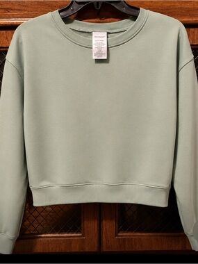 Women's sage Green Sweatshirt crop top size Large